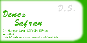 denes safran business card